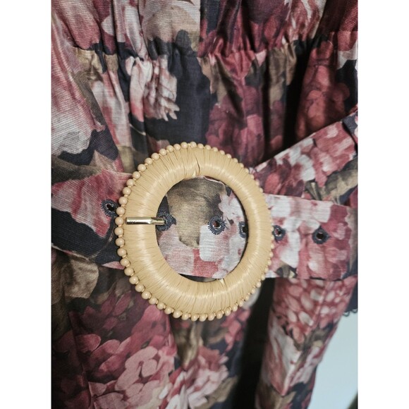 Sz 4 - Ever New Peyton Belted Long Sleeve Button Front Maxi Dress MSRP $209 - Picture 6 of 13